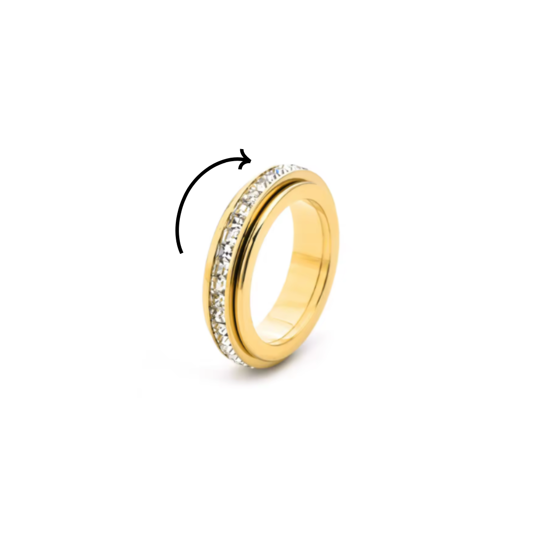 Gold Diamond Swirl Ring